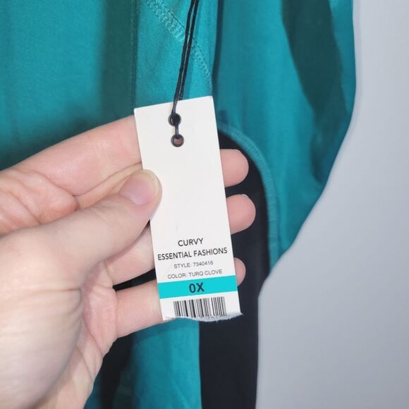 New Zelos Teal Long Sleeve Active Top 0X - Picture 3 of 11